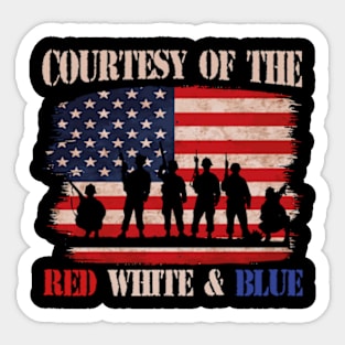 Courtesy Of The Red White And Blue Vintage America US Flag Sticker